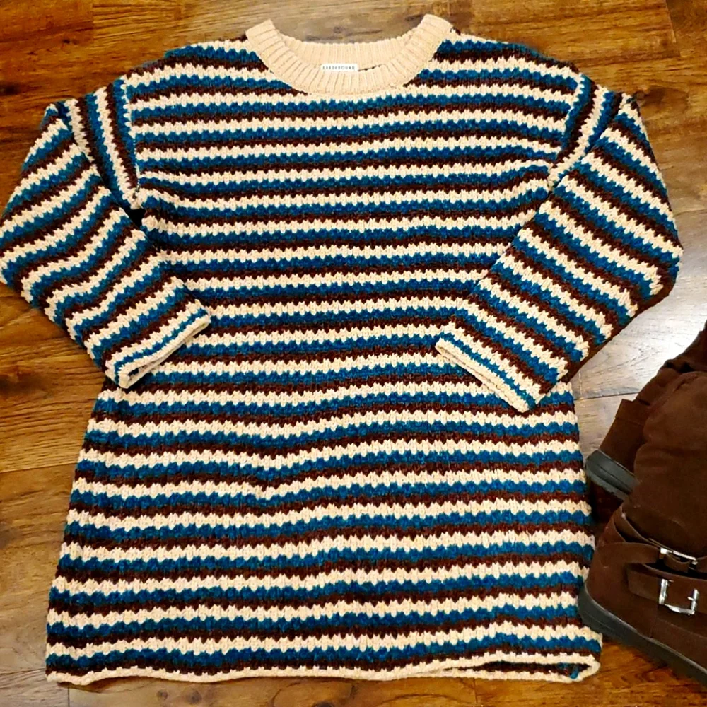 Womens Earthbound striped sweater dress size M